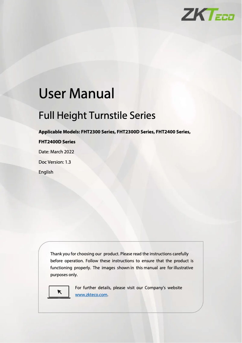 Image de la première page du manuel de l'appareil FHT2400D