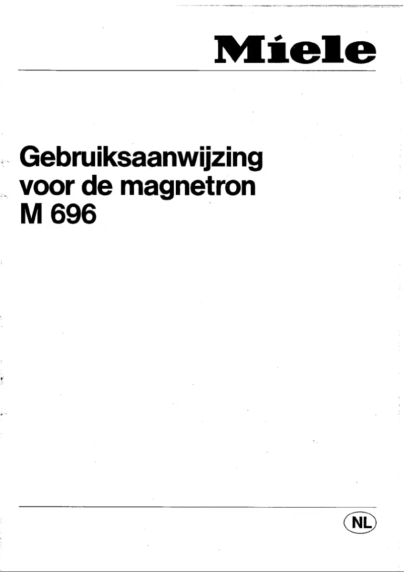 Page 1 of the manual User Manual Miele M 696