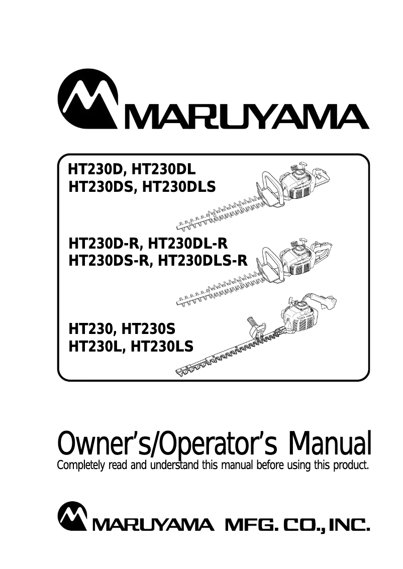 Page 1 of the manual User Manual Maruyama HT230DLS