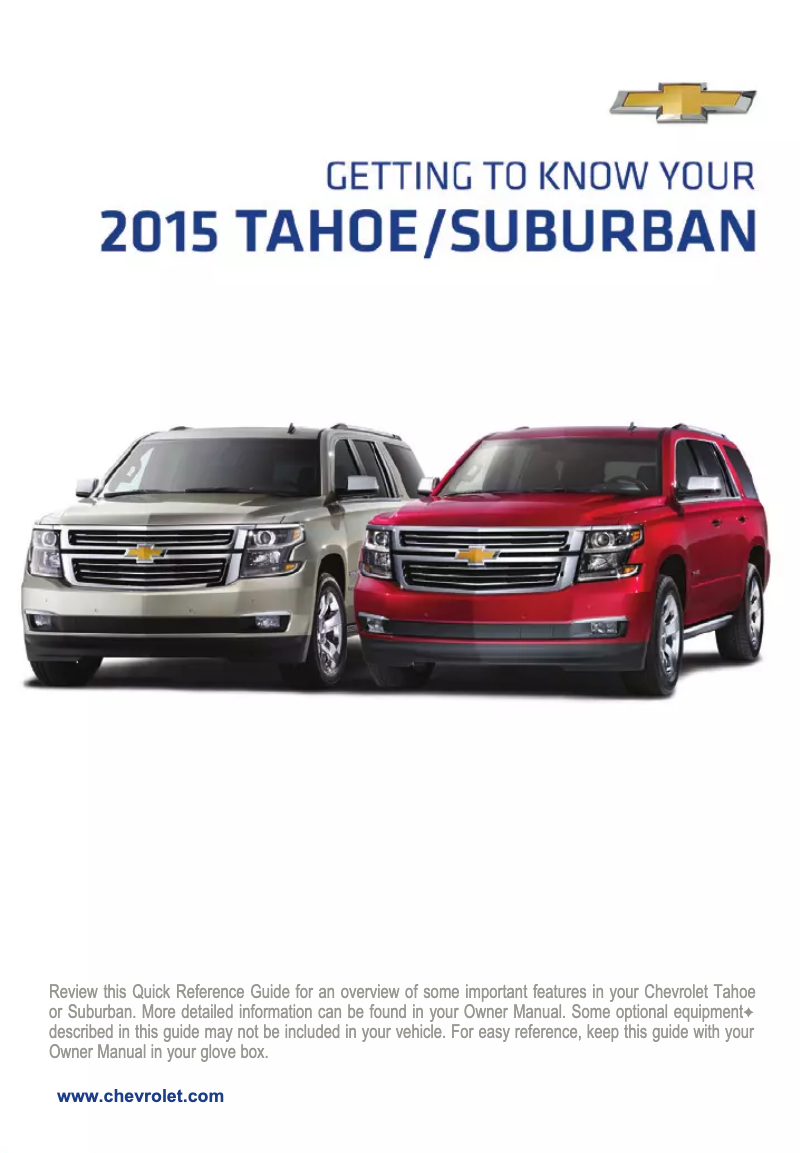 Page 1 of the manual Quick Start Guide Chevrolet Tahoe (2015)