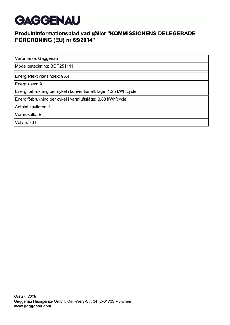 First page image of the manual for BOP251111