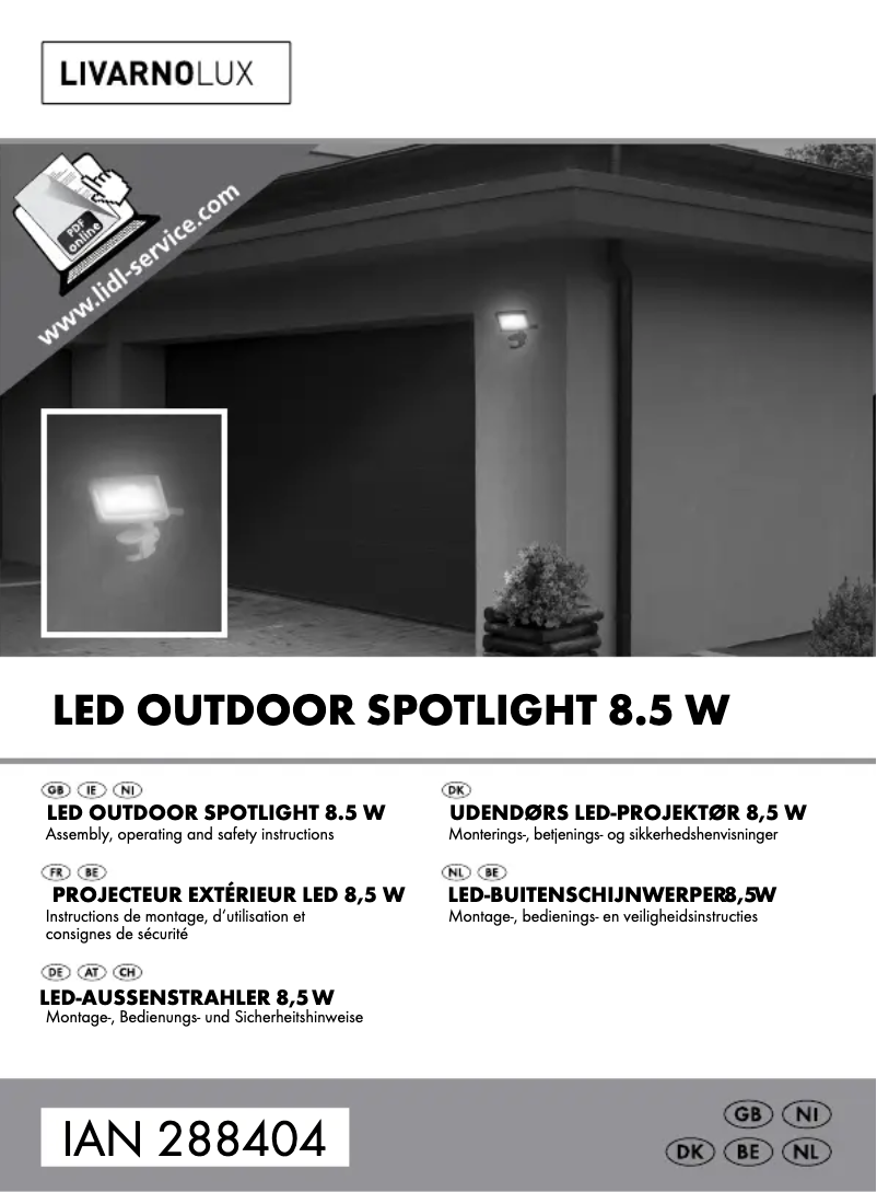 First page image of the manual for HG03444A