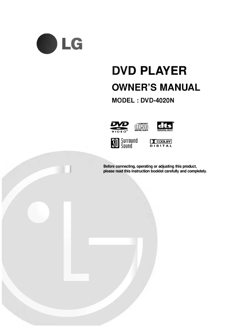 First page image of the manual for DVD-4020N
