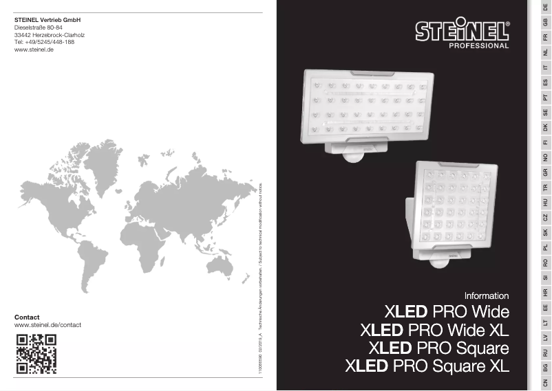 Image de la première page du manuel de l'appareil XLED PRO Square