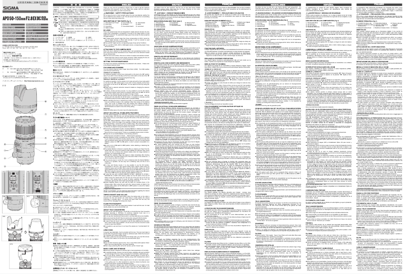 First page image of the manual for APO 50-150mm F2.8 EX DC OS HSM