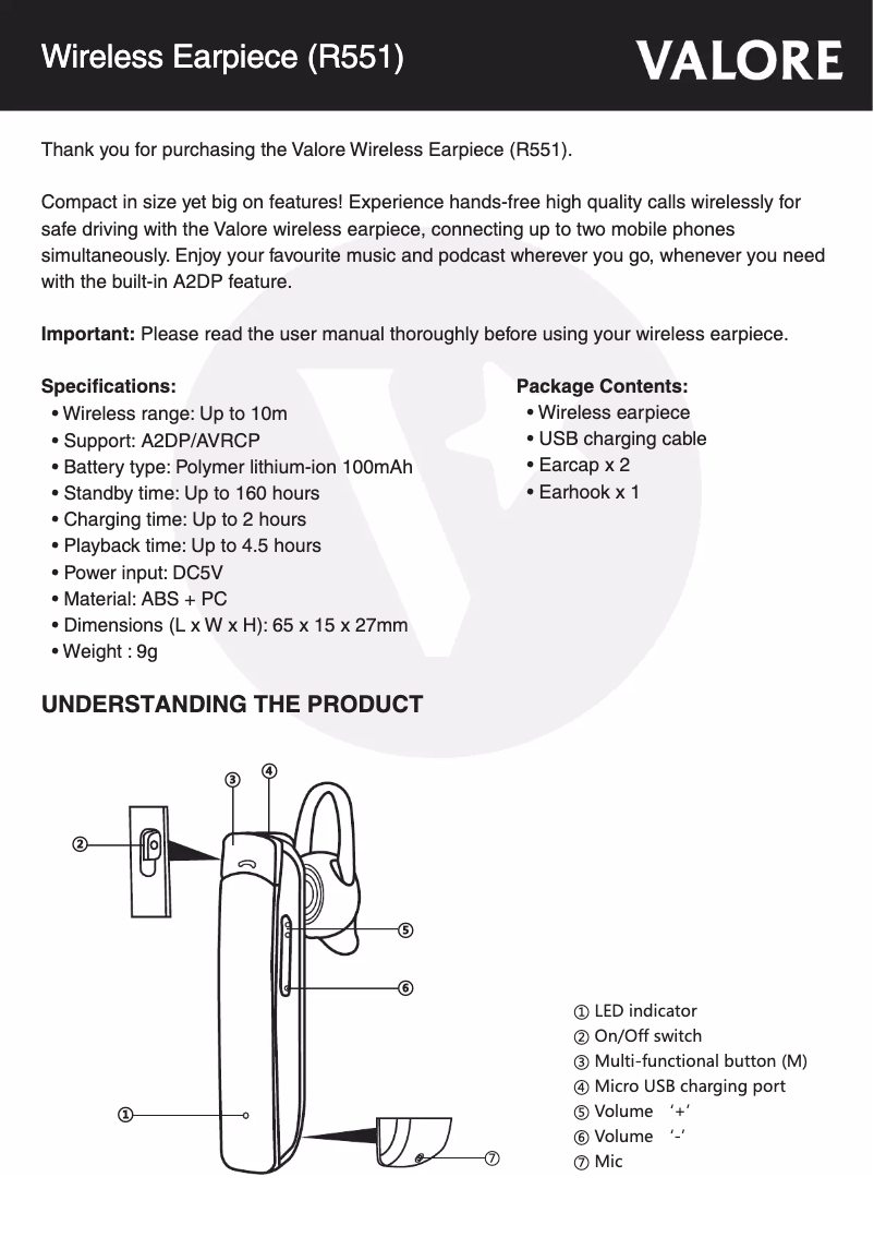 First page image of the manual for R551