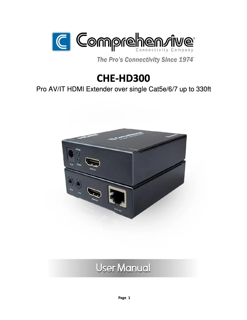 First page image of the manual for CHE-HD300