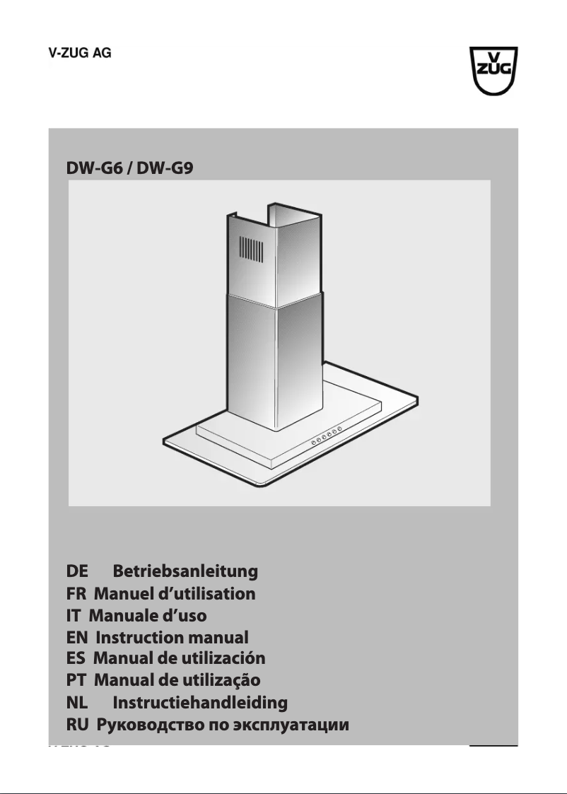 Page 1 of the manual User Manual V-Zug DW-G