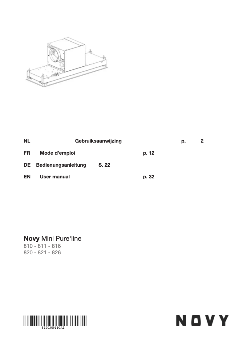 First page image of the manual for Pure'Line Mini 810