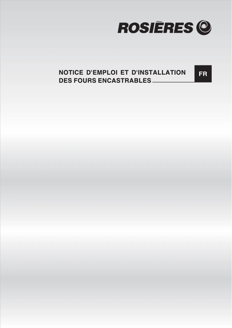 Page 1 of the manual User Manual Rosieres RFI 4323 RB