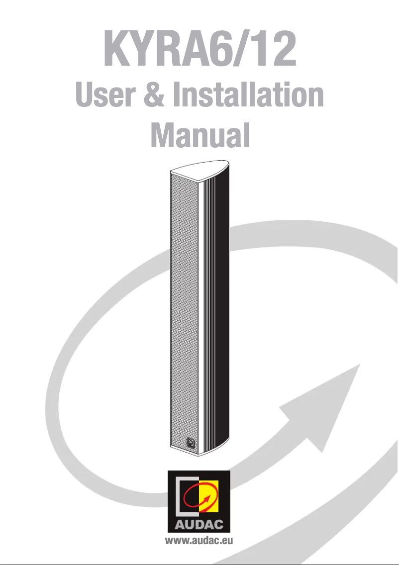 Page 1 of the manual User Manual Audac KYRA6