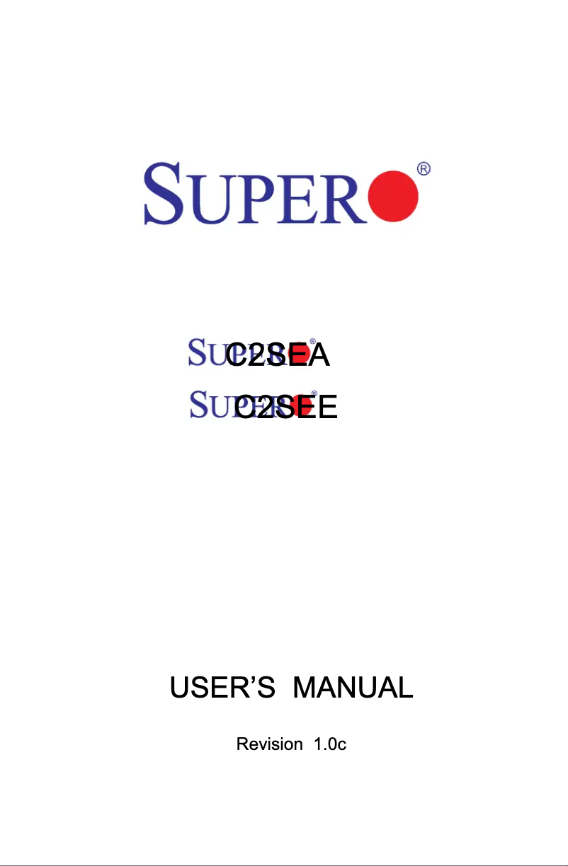 First page image of the manual for C2SEE