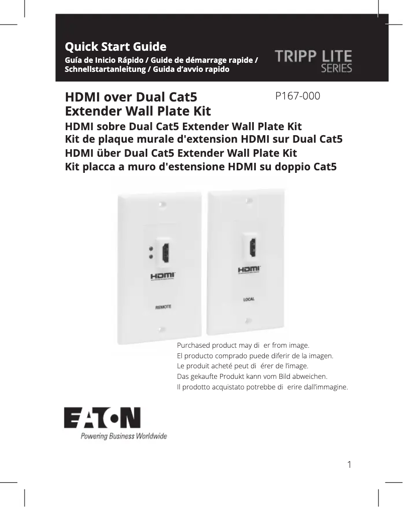 First page image of the manual for P167-000