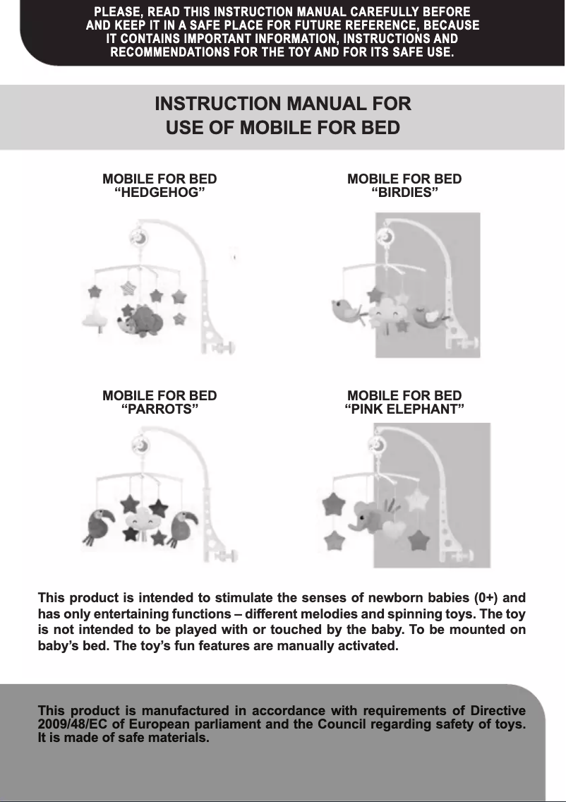 First page image of the manual for Parrots