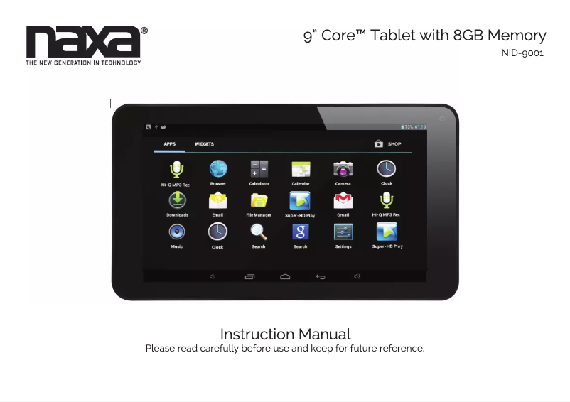 Page 1 of the manual User Manual Naxa NID-9001