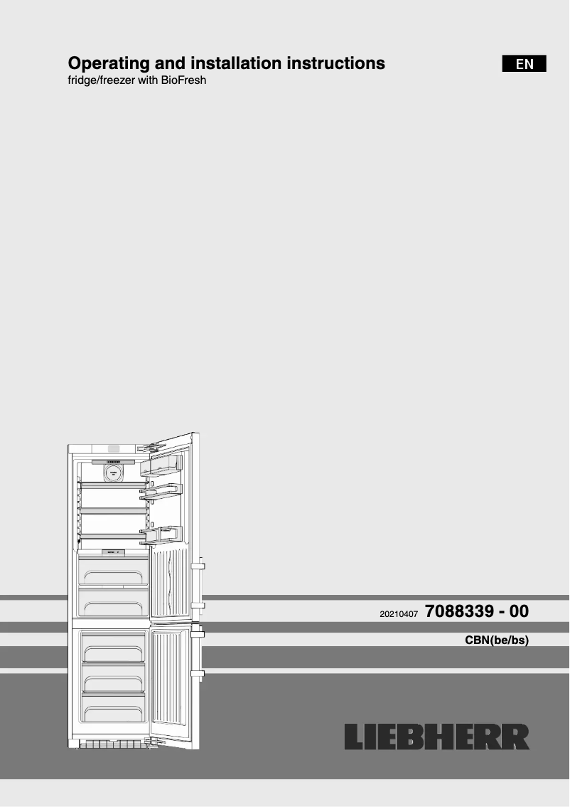 Page 1 of the manual User Manual Liebherr CBNes 4875 Premium