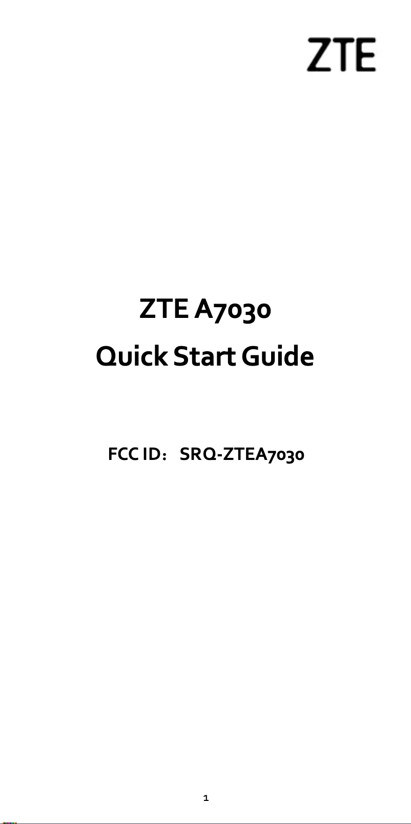 Page 1 of the manual User Manual ZTE Blade A71
