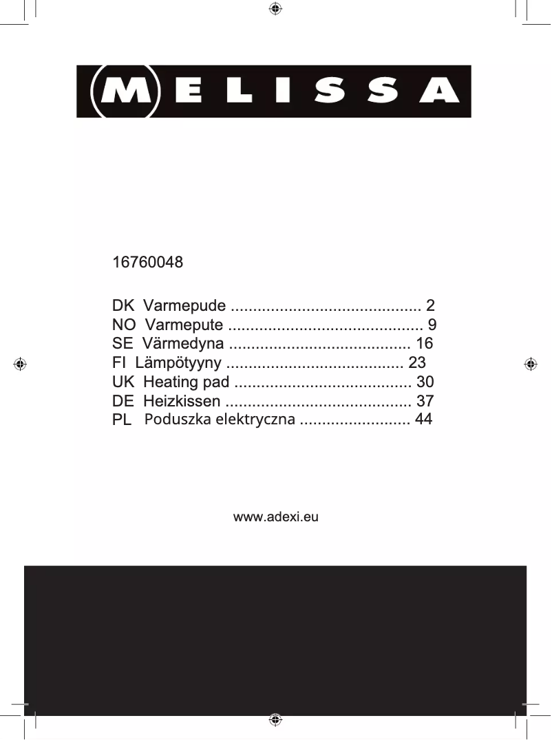 Page 1 of the manual User Manual Melissa 16760048