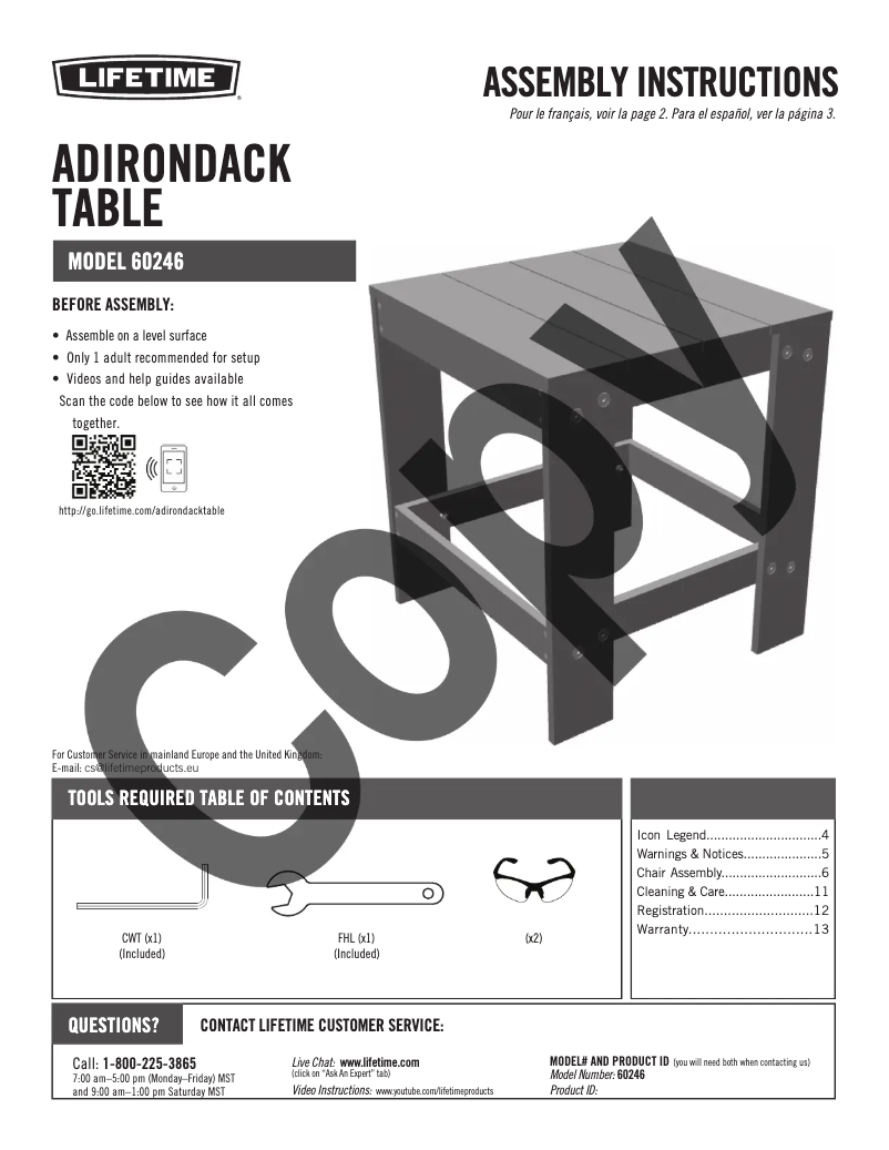 First page image of the manual for 60246