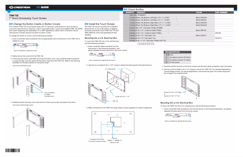 Page 1 of the manual User Manual Crestron TSW-732-B-S