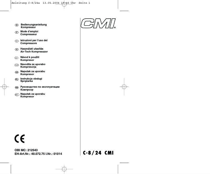 First page image of the manual for C-8/24 CMI