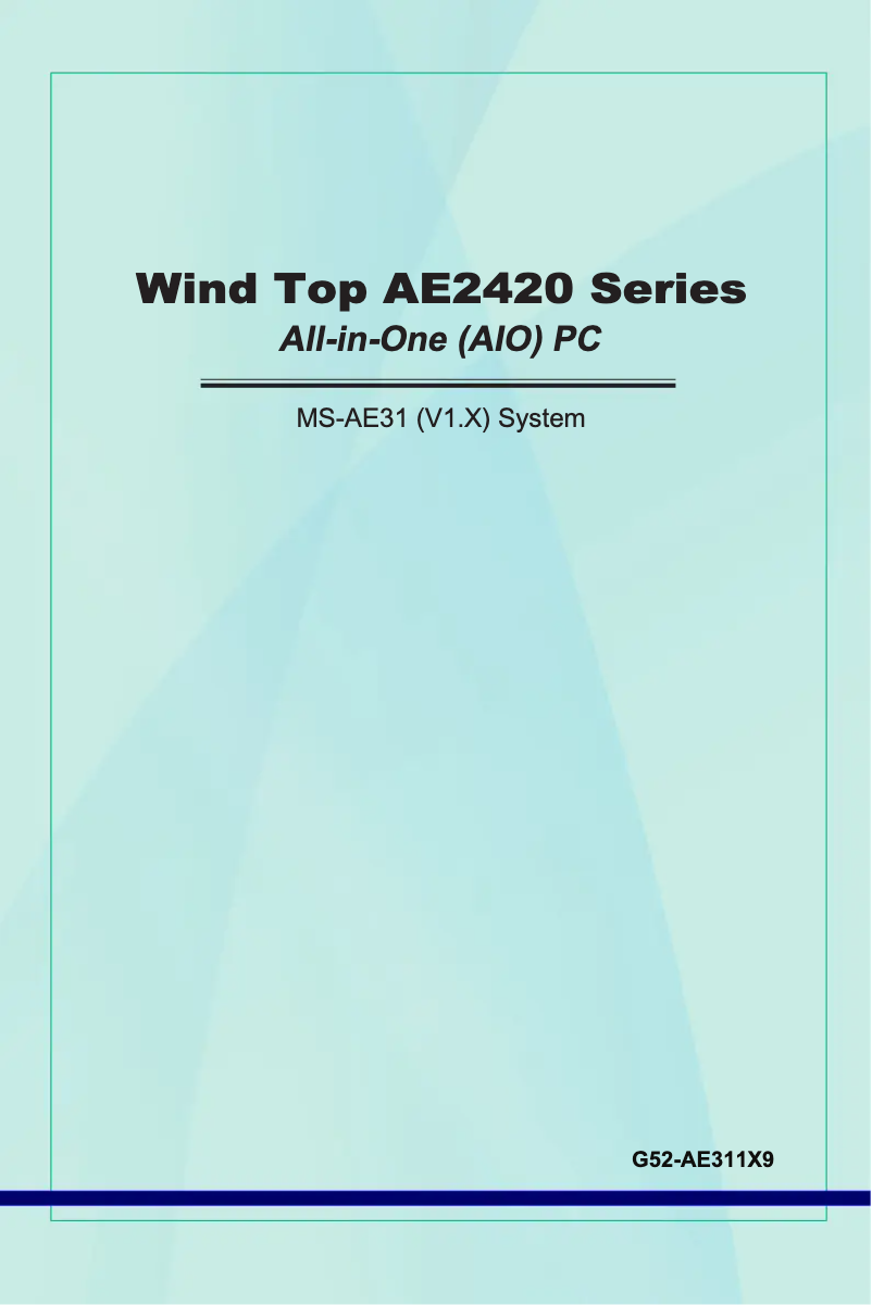 First page image of the manual for Wind Top AE2420