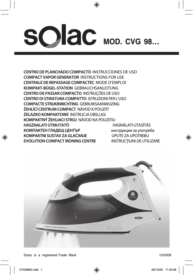 First page image of the manual for CVG9805