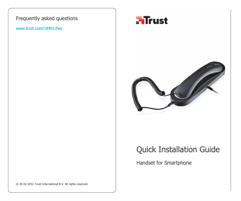 Page 1 of the manual User Manual Trust 18401