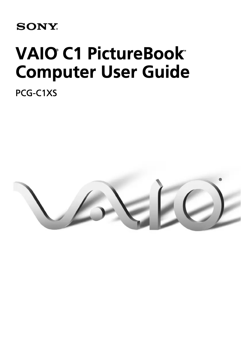Page 1 of the manual User Manual Sony Vaio PCG-C1XS