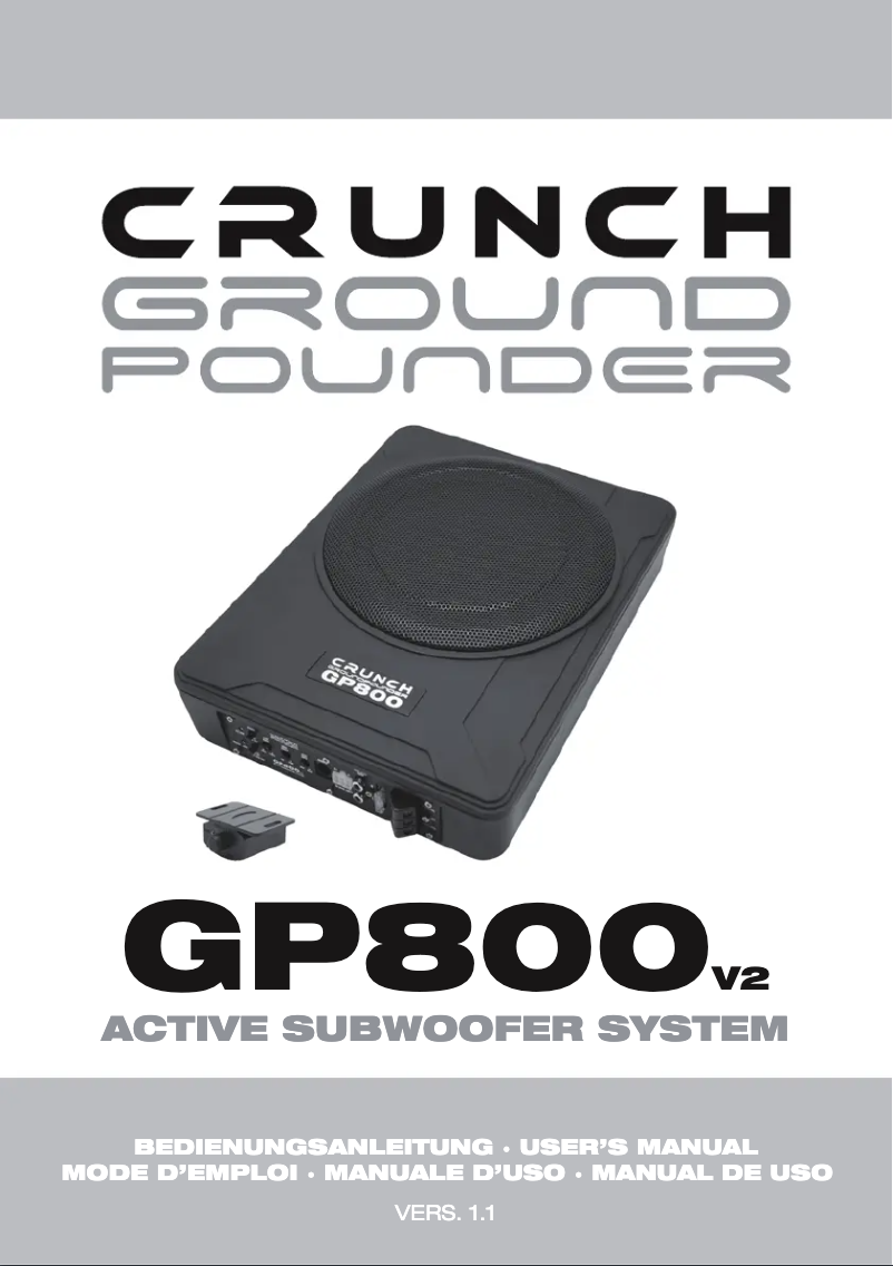 Page 1 of the manual User Manual Crunch GP800