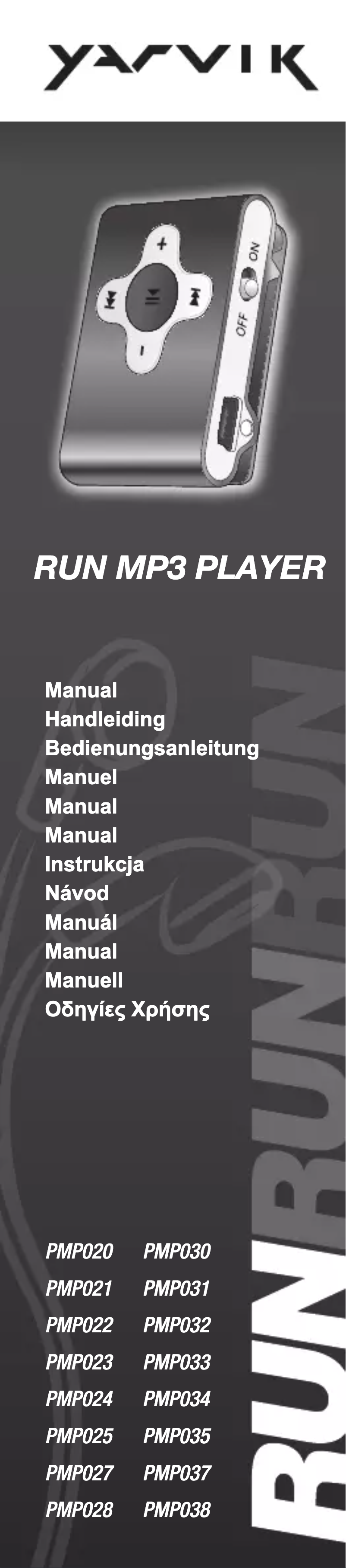 Page 1 of the manual User Manual Yarvik Run PMP021