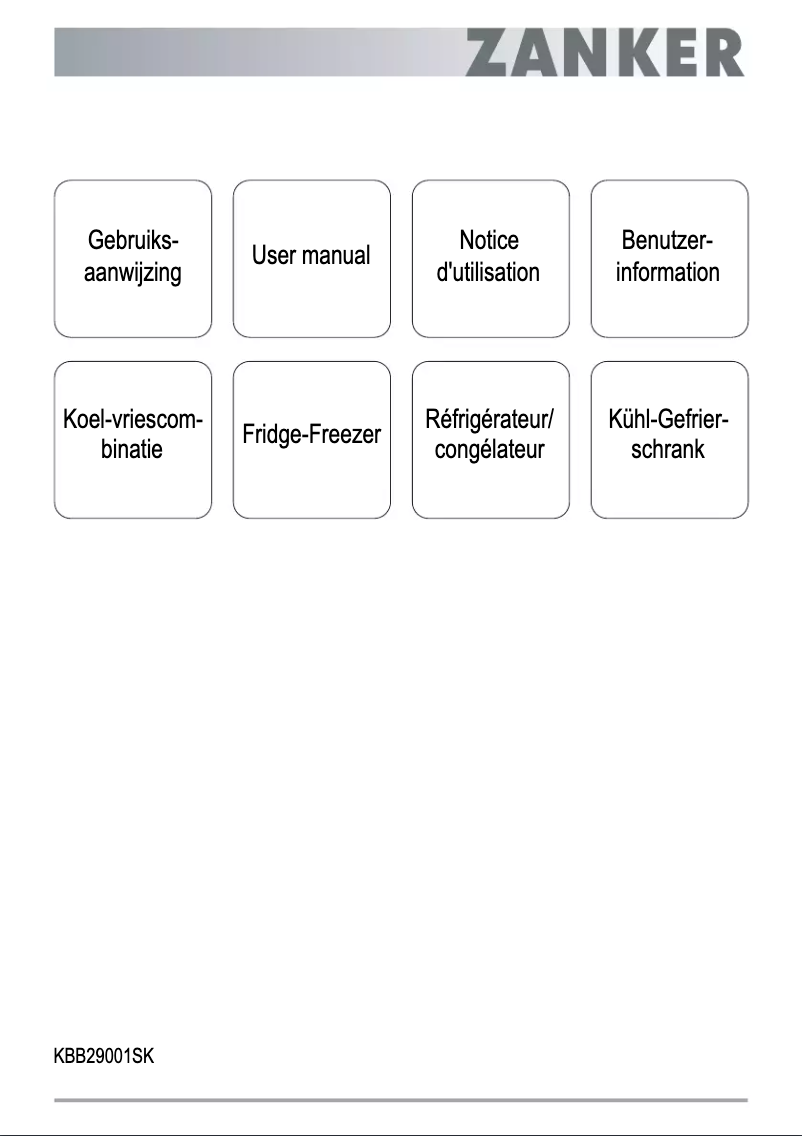 Page 1 of the manual User Manual Zanker KBB29001SK