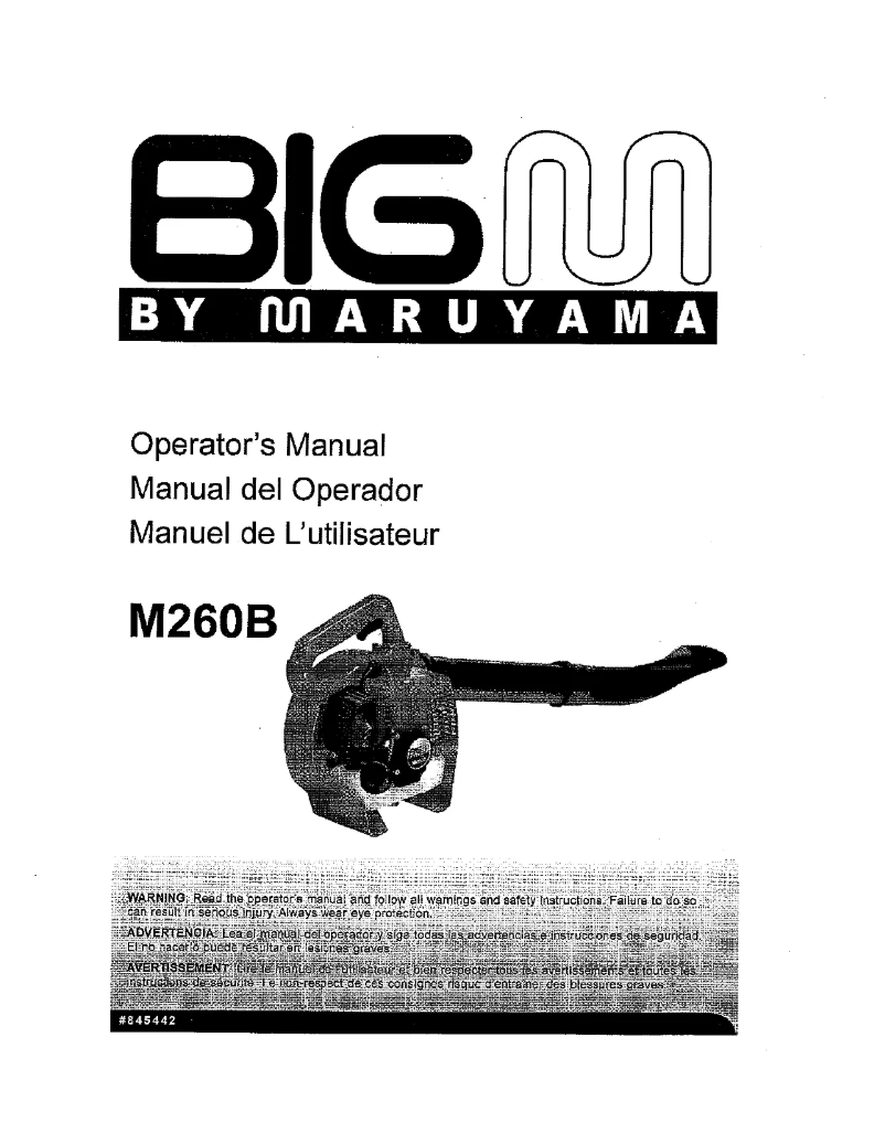 First page image of the manual for M260B
