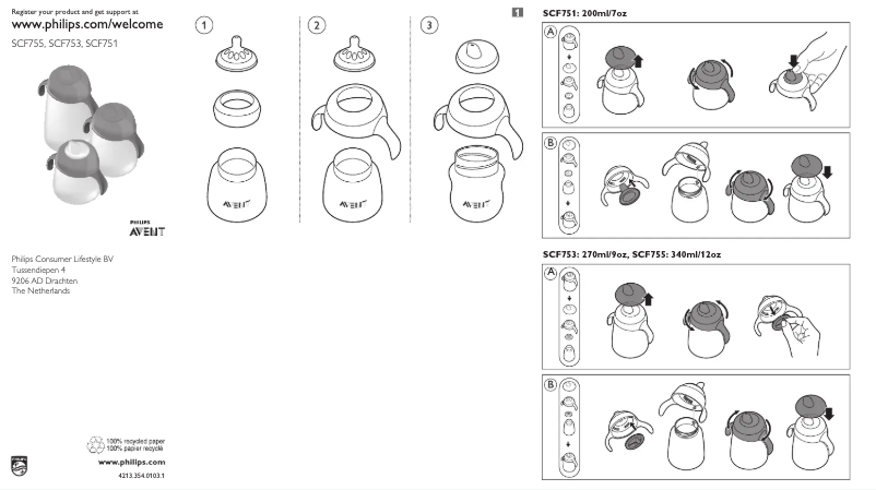 Page 1 of the manual User Manual Philips AVENT SCF751