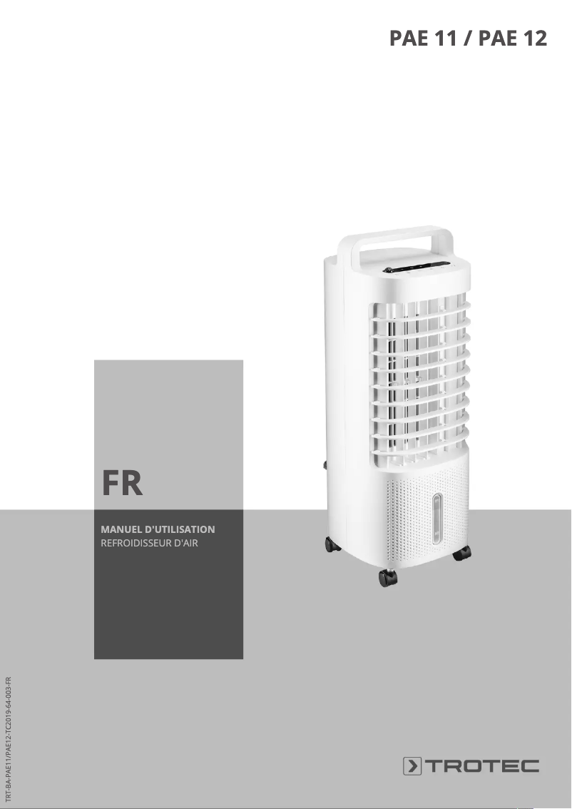 Page 1 of the manual User Manual Trotec PAE 12