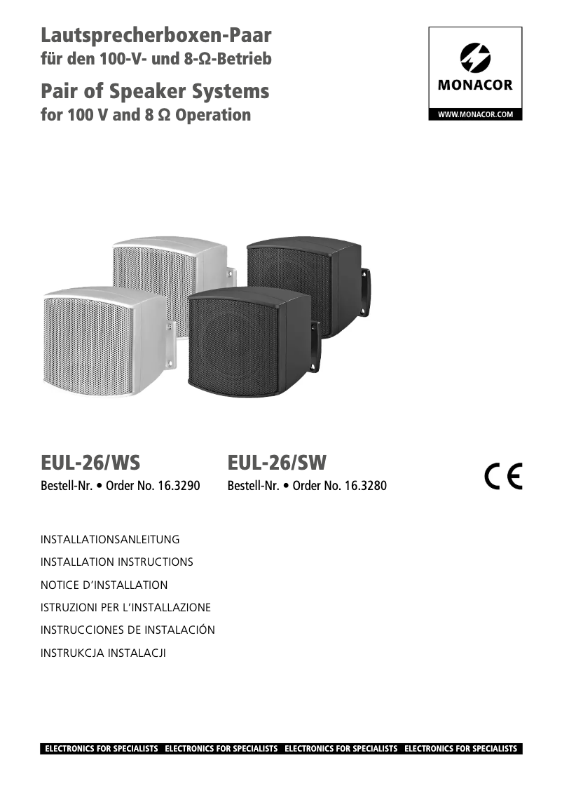 Page 1 of the manual User Manual Monacor EUL-26/SW
