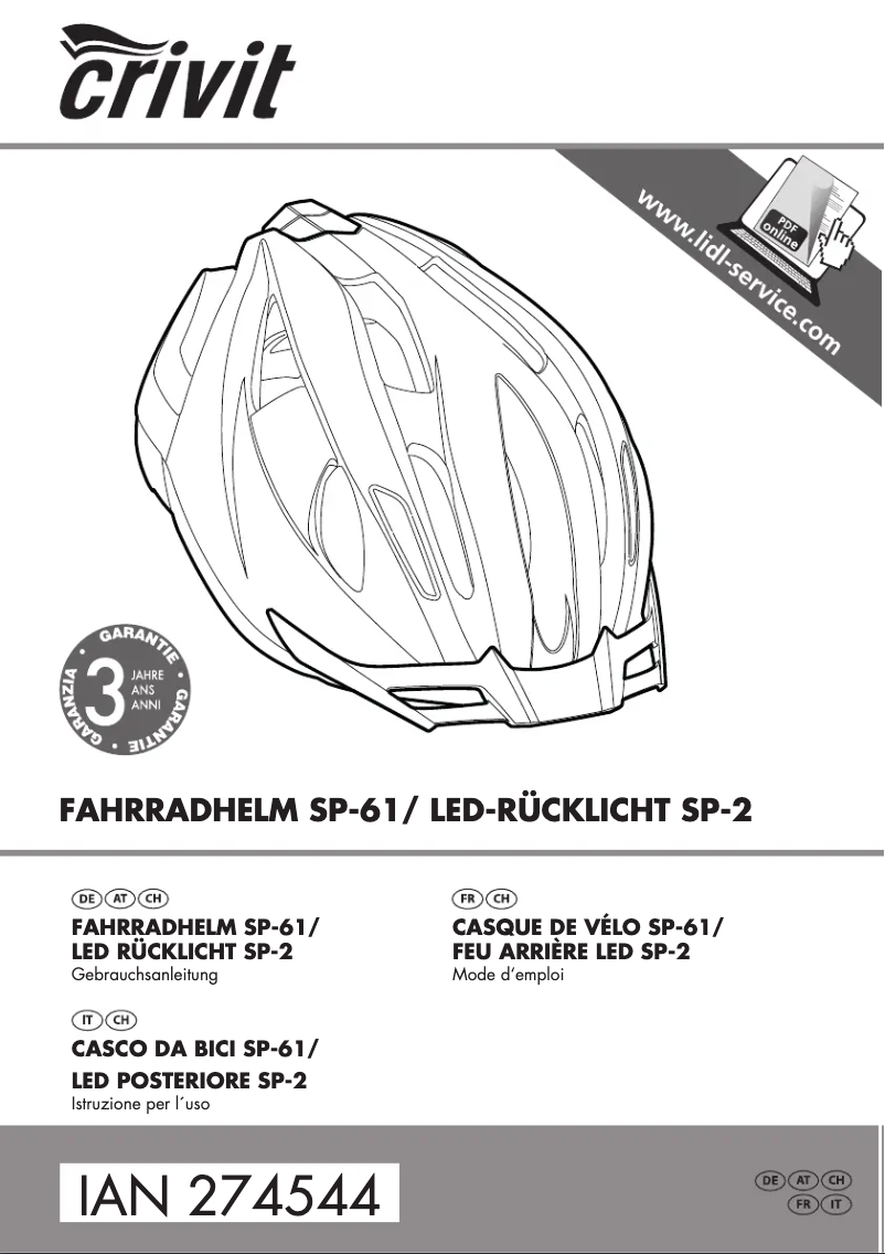 Page 1 of the manual User Manual Crivit IAN 307555