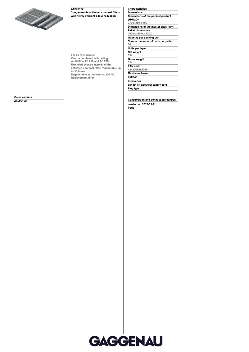 Image de la première page du manuel de l'appareil AA200122