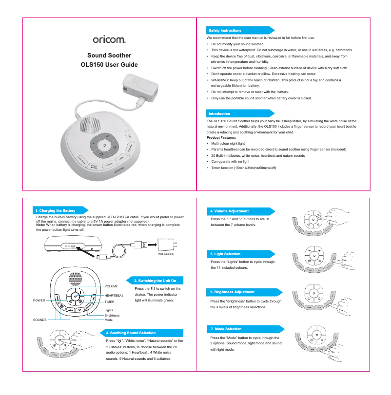 Image de la première page du manuel de l'appareil OLS150