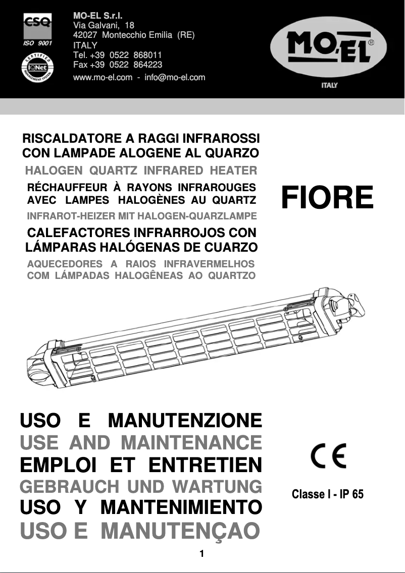 Page 1 of the manual User Manual MO-EL Fiore 768MN