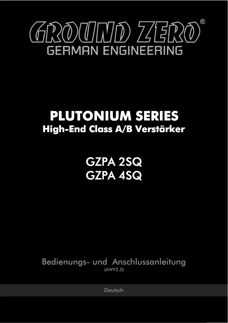 First page image of the manual for GZPA 2SQ