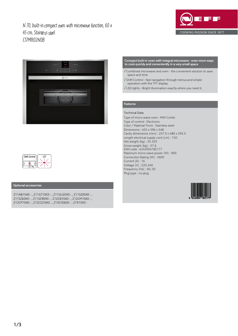 First page image of the manual for C17MR02N0B