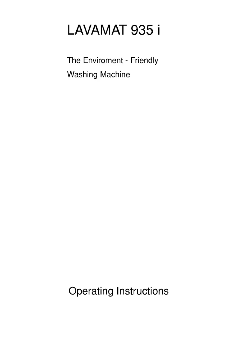 Page 1 of the manual User Manual AEG Lavamat 935 w