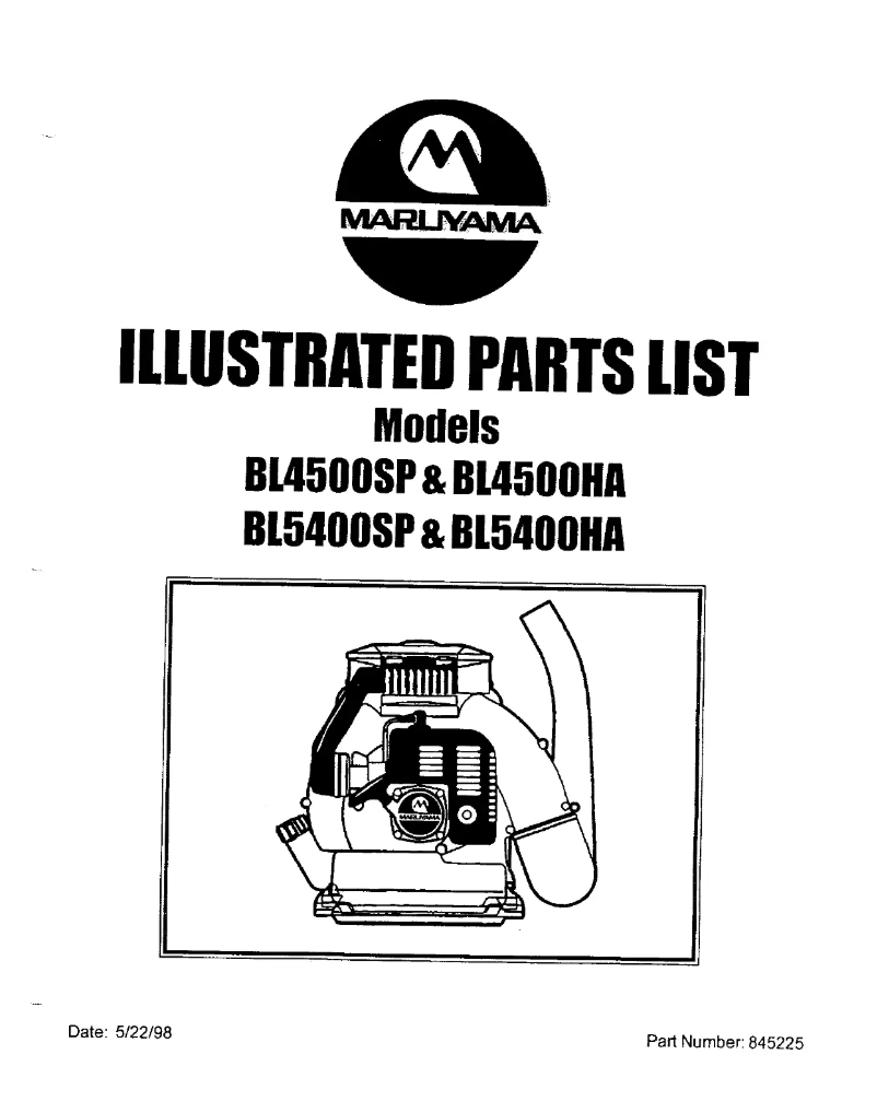 First page image of the manual for BL4500SP