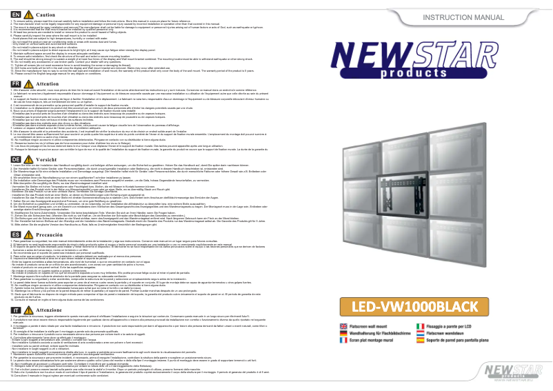 First page image of the manual for LED-VW1000