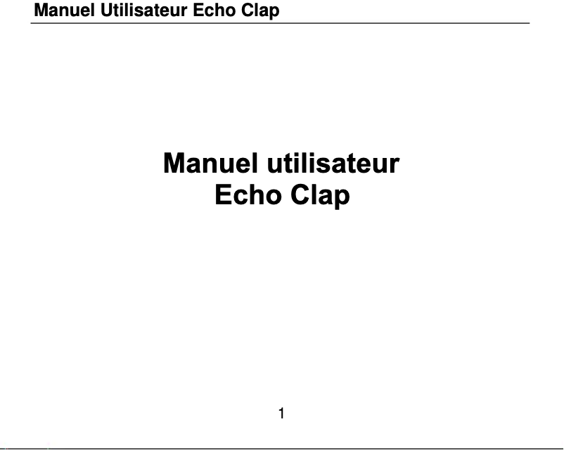First page image of the manual for Clap