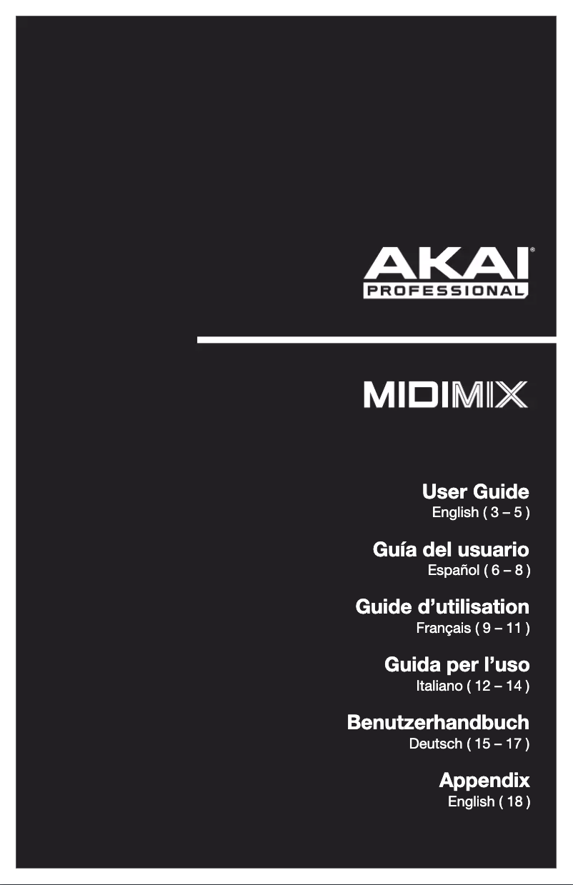 First page image of the manual for MIDImix