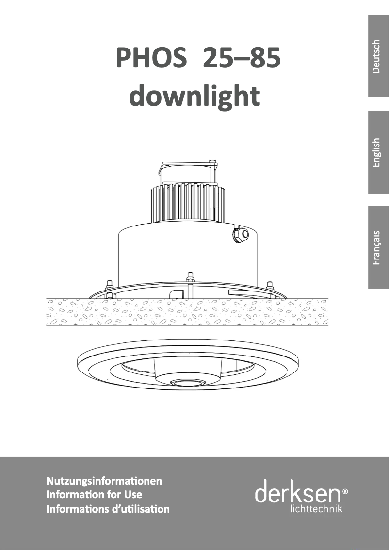 First page image of the manual for PHOS 85 downlight