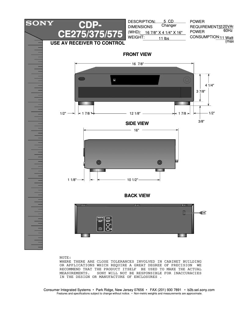First page image of the manual for CDP-CE375