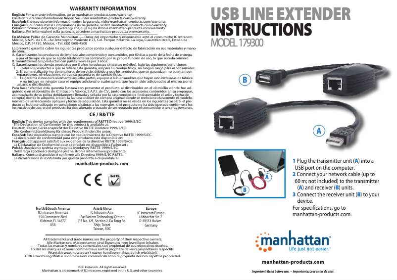 First page image of the manual for 179300